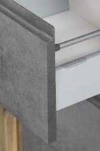 Seitenschrank >Paris< in Betongrau / Wotaneiche, MDF - 65x180x35cm (BxHxT)