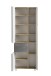 Seitenschrank >Paris< in Betongrau / Wotaneiche, MDF - 65x180x35cm (BxHxT)