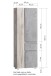 Seitenschrank >Paris< in Betongrau / Wotaneiche, MDF - 65x180x35cm (BxHxT)