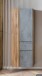 Seitenschrank >Paris< in Betongrau / Wotaneiche, MDF - 65x180x35cm (BxHxT)