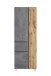Seitenschrank >Paris< in Betongrau / Wotaneiche, MDF - 65x180x35cm (BxHxT)