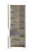 Seitenschrank >Paris< in Betongrau / Wotaneiche, MDF - 65x180x35cm (BxHxT)
