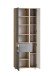 Seitenschrank >Paris< in Betongrau / Wotaneiche, MDF - 65x180x35cm (BxHxT)