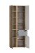 Seitenschrank >Paris< in Betongrau / Wotaneiche, MDF - 65x180x35cm (BxHxT)