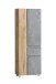 Seitenschrank >Paris< in Betongrau / Wotaneiche, MDF - 65x180x35cm (BxHxT)