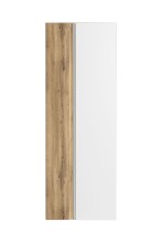 Seitenschrank >Paris< in weiß / Wotaneiche, MDF - 65x180x35cm (BxHxT)