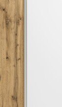 Seitenschrank >Paris< in weiß / Wotaneiche, MDF - 65x180x35cm (BxHxT)