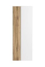 Seitenschrank >Paris< in weiß / Wotaneiche, MDF - 65x180x35cm (BxHxT)