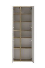 Seitenschrank >Paris< in weiß / Wotaneiche, MDF - 65x180x35cm (BxHxT)