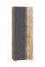Seitenschrank >Paris< in grau / Wotaneiche, MDF - 65x180x35cm (BxHxT)