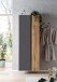 Seitenschrank >Paris< in grau / Wotaneiche, MDF - 65x180x35cm (BxHxT)
