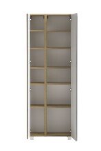 Seitenschrank >Paris< in Betongrau / Wotaneiche, MDF - 65x180x35cm (BxHxT)