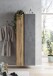Seitenschrank >Paris< in Betongrau / Wotaneiche, MDF - 65x180x35cm (BxHxT)