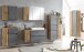 Seitenschrank >Paris< in Betongrau / Wotaneiche, MDF - 65x180x35cm (BxHxT)