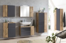 Spiegelschrank >Paris< in Wotaneiche - 85x64x20cm (BxHxT)