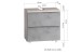 Waschbeckenunterschrank >Paris< in weiß / Wotaneiche, MDF - 60x54x35cm (BxHxT)