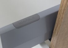 Waschbeckenunterschrank >Paris< in grau / Wotaneiche, MDF - 60x54x35cm (BxHxT)