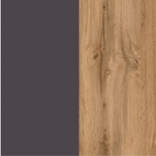 Waschbeckenunterschrank >Paris< in grau / Wotaneiche, MDF - 60x54x35cm (BxHxT)