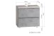 Waschbeckenunterschrank >Paris< in grau / Wotaneiche, MDF - 60x54x35cm (BxHxT)