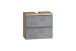 Waschbeckenunterschrank >Paris< in grau, Wotaneiche, MDF - 60x54x35cm (BxHxT)