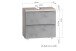 Waschbeckenunterschrank >Paris< in grau, Wotaneiche, MDF - 60x54x35cm (BxHxT)
