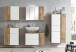 Waschbeckenunterschrank >Paris< in weiß, Wotaneiche, MDF - 85x54x35cm (BxHxT)