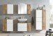Waschbeckenunterschrank >Paris< in weiß, Wotaneiche, MDF - 85x54x35cm (BxHxT)