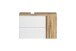 Waschbeckenunterschrank >Paris< in weiß, Wotaneiche, MDF - 85x54x35cm (BxHxT)