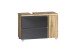 Waschbeckenunterschrank >Paris< in grau, Wotaneiche, MDF - 85x54x35cm (BxHxT)
