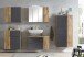 Waschbeckenunterschrank >Paris< in grau, Wotaneiche, MDF - 85x54x35cm (BxHxT)