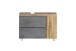 Waschbeckenunterschrank >Paris< in Betongrau, Wotaneiche, MDF - 85x54x35 (BxHxT)