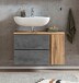 Waschbeckenunterschrank >Paris< in Betongrau, Wotaneiche, MDF - 85x54x35 (BxHxT)