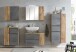 Waschbeckenunterschrank >Paris< in Betongrau, Wotaneiche, MDF - 85x54x35 (BxHxT)