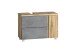 Waschbeckenunterschrank >Paris< in Betongrau, Wotaneiche, MDF - 85x54x35 (BxHxT)