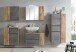 Waschbeckenunterschrank >Paris< in Betongrau, Wotaneiche, MDF - 85x54x35 (BxHxT)