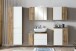 Waschbeckenunterschrank >Paris< in weiß, Wotaneiche, MDF - 85x54x35cm (BxHxT)