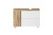 Waschbeckenunterschrank >Paris< in weiß, Wotaneiche, MDF - 85x54x35cm (BxHxT)