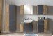 Waschbeckenunterschrank >Paris< in grau, Wotaneiche, MDF - 85x54x35cm (BxHxT)