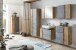 Waschbeckenunterschrank >Paris< in Betongrau, Wotaneiche, MDF - 85x54x35 (BxHxT)