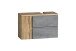 Waschbeckenunterschrank >Paris< in Betongrau, Wotaneiche, MDF - 85x54x35 (BxHxT)