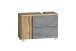 Waschbeckenunterschrank >Paris< in Betongrau, Wotaneiche, MDF - 85x54x35 (BxHxT)