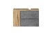 Waschbeckenunterschrank >Paris< in Betongrau, Wotaneiche, MDF - 85x54x35 (BxHxT)