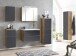 Waschtisch >Paris< in grau, Wotaneiche, MDF - 80x56x47cm (BxHxT)