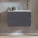 Waschtisch >Paris< in grau, Wotaneiche, MDF - 80x56x47cm (BxHxT)
