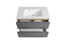 Waschtisch >Paris< in grau, Wotaneiche, MDF - 80x56x47cm (BxHxT)