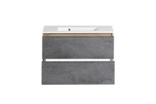 Waschtisch >Paris< in grau, Wotaneiche, MDF -...