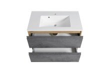 Waschtisch >Paris< in grau, Wotaneiche, MDF - 80x56x47cm (BxHxT)
