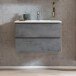 Waschtisch >Paris< in grau, Wotaneiche, MDF - 80x56x47cm (BxHxT)