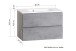 Waschtisch >Paris< in grau, Wotaneiche, MDF - 80x56x47cm (BxHxT)