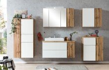 Waschtisch >Paris< in weiß, Wotaneiche, MDF - 105x65,5x47cm (BxHxT)